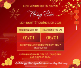 Thông báo lịch nghỉ Tết Dương lịch năm 2026