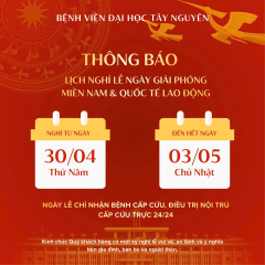 Thông báo nghỉ Lễ 30/4 và 1/5 Bệnh viện Trường Đại học Tây Nguyên năm 2026