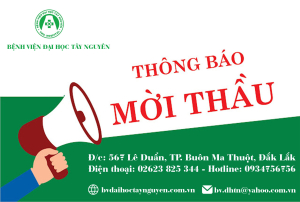 Thông báo yêu cầu chào giá Tư vấn lập HSMT và đánh giá HSDT, Thẩm định HSMT Gói thầu Vật tư, hóa chất BV ĐHTN